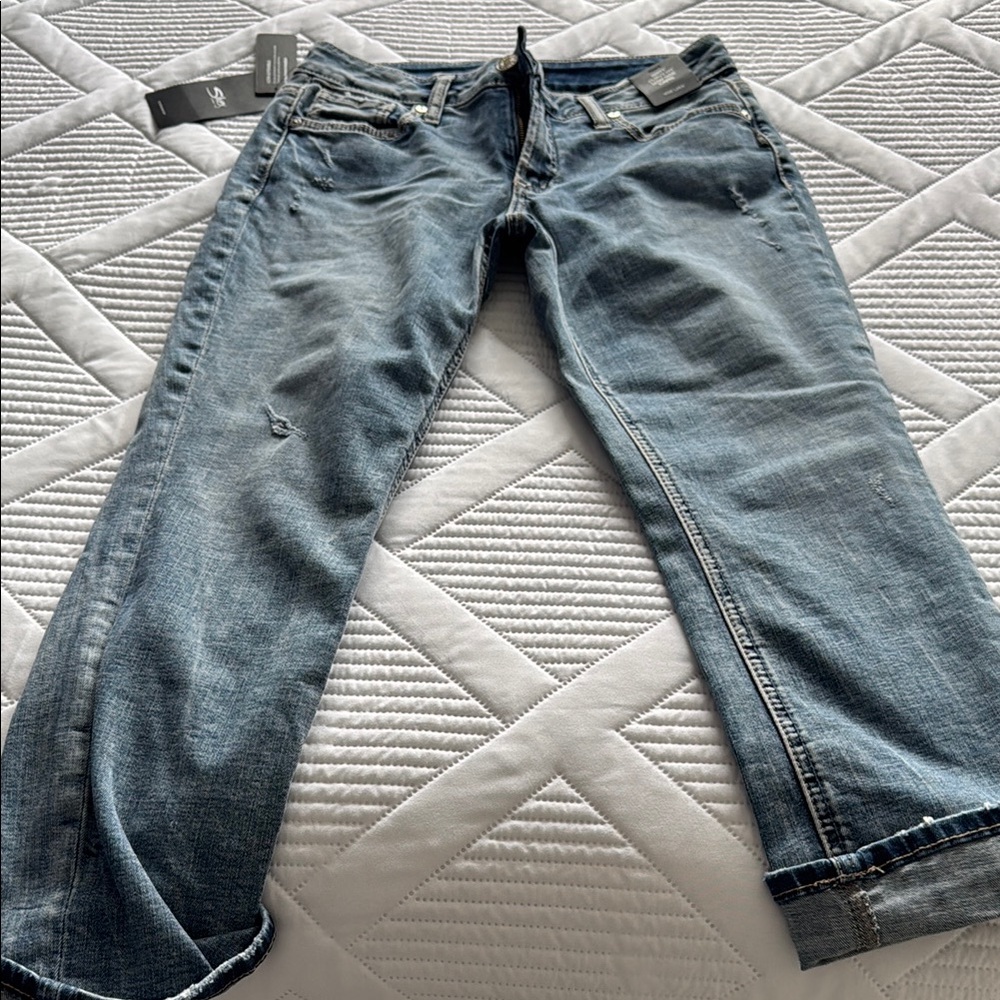 Silver capri jeans